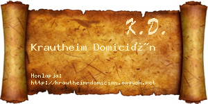 Krautheim Domicián névjegykártya